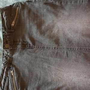 Women's black stretch denim skirt